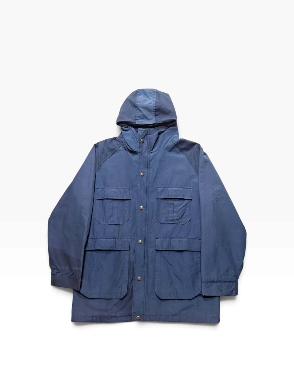 Vintage Woolrich Hooded Cargo Pocket Windbreaker Jacket Blue Medium